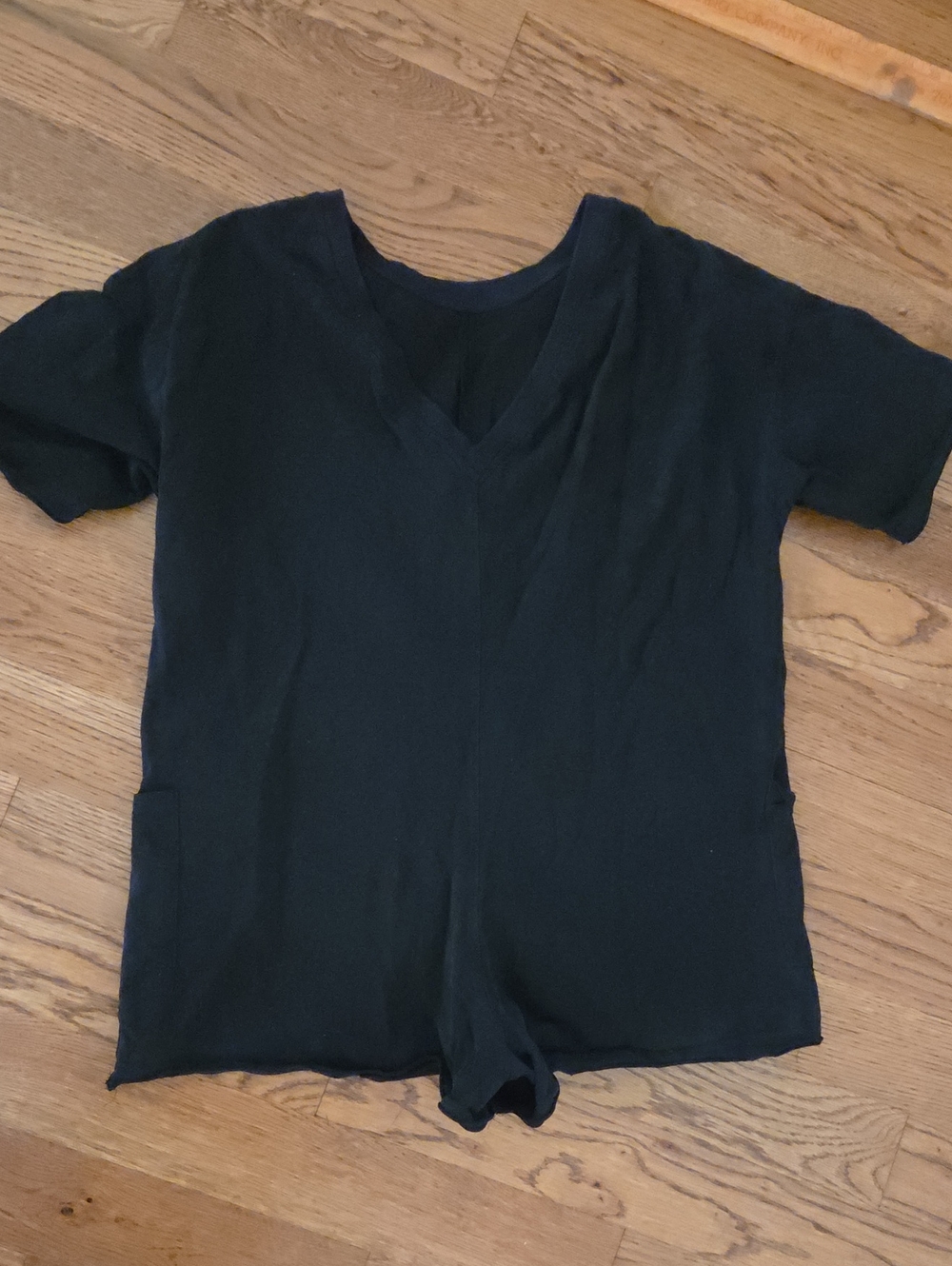 Women's Black V-Neck Short Sleeve Romper